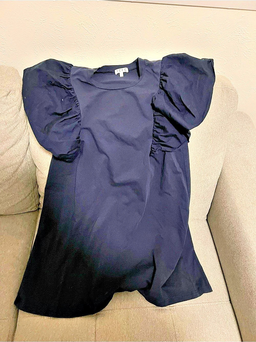 TCEC Puff Sleeve Mini Dress in Blue Size Medium